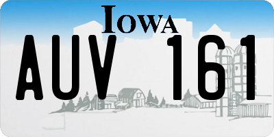 IA license plate AUV161