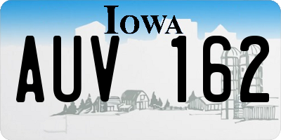 IA license plate AUV162