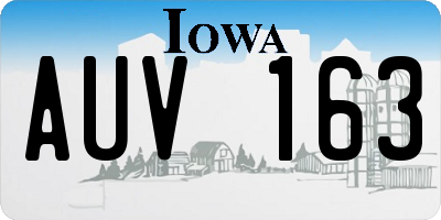 IA license plate AUV163