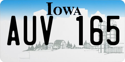 IA license plate AUV165