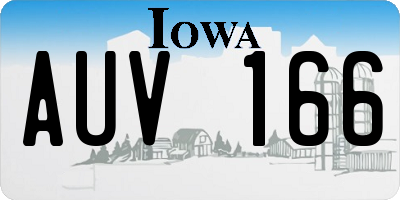 IA license plate AUV166
