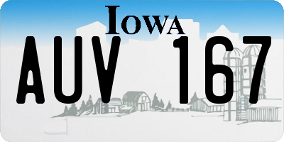 IA license plate AUV167