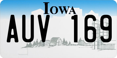 IA license plate AUV169