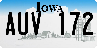 IA license plate AUV172