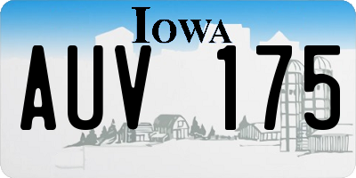 IA license plate AUV175