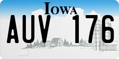 IA license plate AUV176