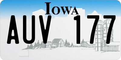 IA license plate AUV177