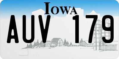 IA license plate AUV179