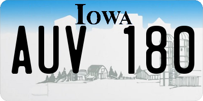 IA license plate AUV180