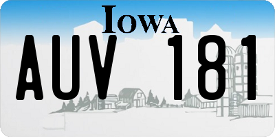 IA license plate AUV181