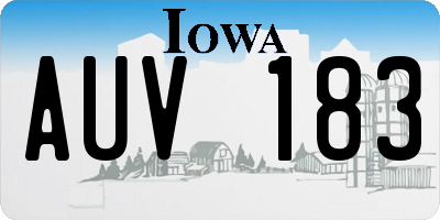 IA license plate AUV183