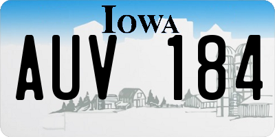 IA license plate AUV184