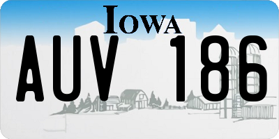 IA license plate AUV186