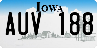 IA license plate AUV188