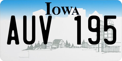 IA license plate AUV195