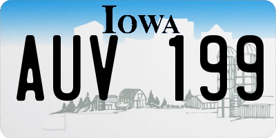 IA license plate AUV199
