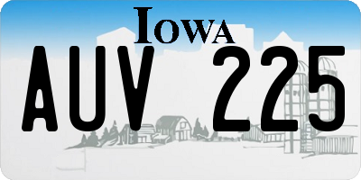 IA license plate AUV225
