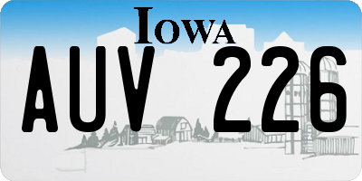IA license plate AUV226