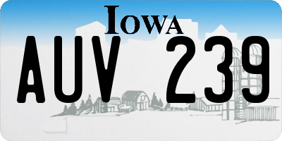 IA license plate AUV239