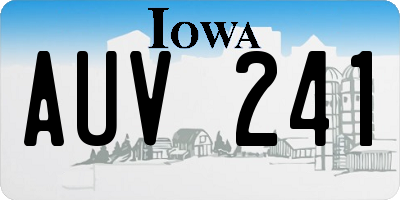 IA license plate AUV241