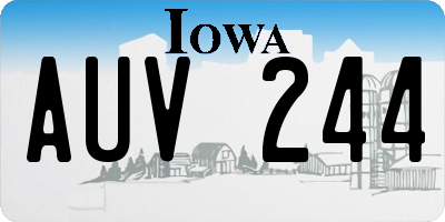 IA license plate AUV244