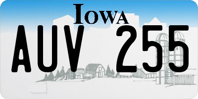 IA license plate AUV255