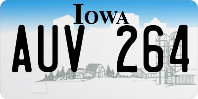 IA license plate AUV264