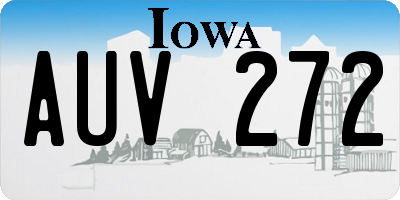 IA license plate AUV272