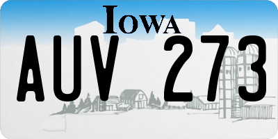 IA license plate AUV273