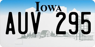 IA license plate AUV295