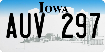 IA license plate AUV297