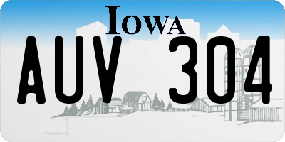 IA license plate AUV304