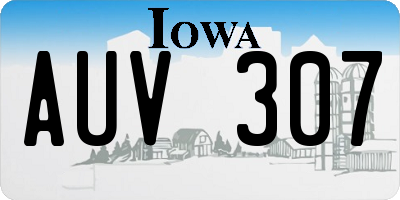 IA license plate AUV307