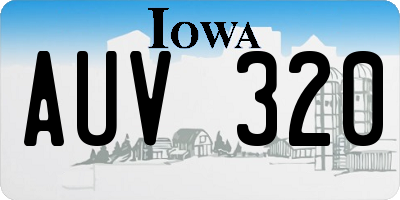 IA license plate AUV320