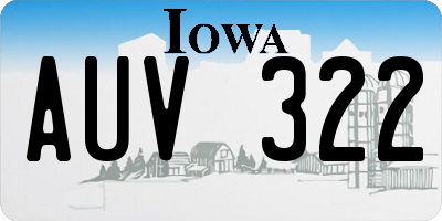 IA license plate AUV322