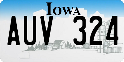 IA license plate AUV324