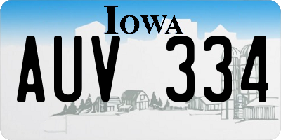 IA license plate AUV334