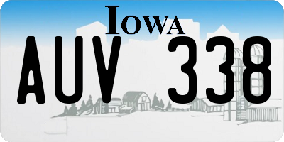 IA license plate AUV338