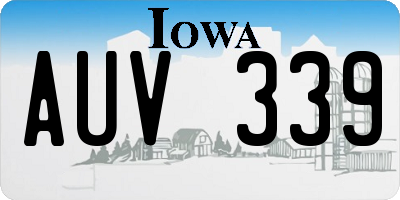 IA license plate AUV339
