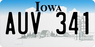 IA license plate AUV341