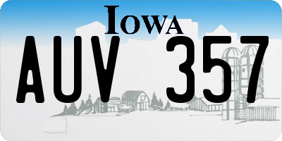 IA license plate AUV357