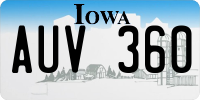 IA license plate AUV360
