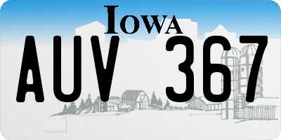 IA license plate AUV367