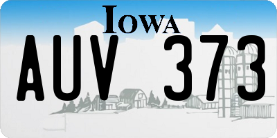 IA license plate AUV373