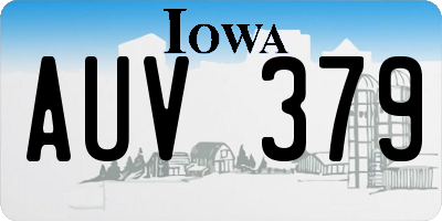 IA license plate AUV379