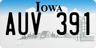 IA license plate AUV391