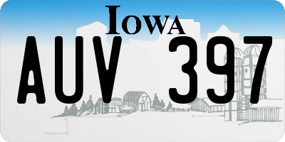 IA license plate AUV397