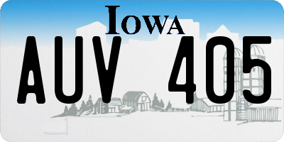 IA license plate AUV405