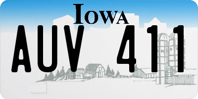IA license plate AUV411