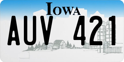 IA license plate AUV421